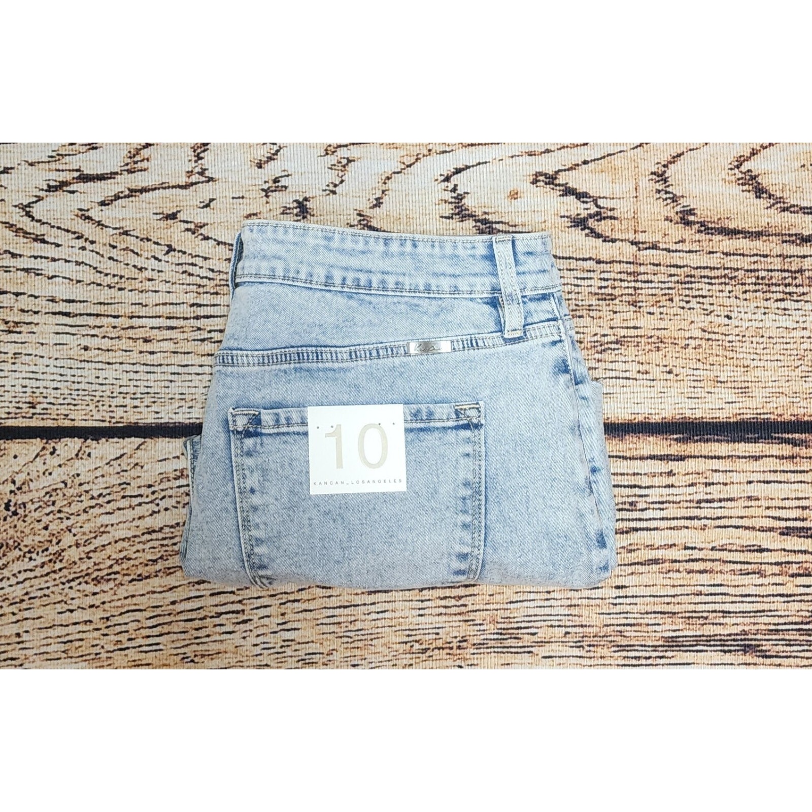 Kancan Lyric Ultra High Rise Size 10 Crossover 3.5” Indigo Blue Denim Shorts — image 7 of 8